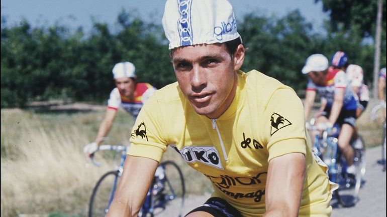 Lucien Van Impe climbing in the Alps at the Tour de France