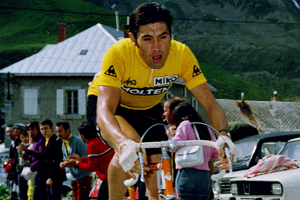 Eddy Merckx celebrating a Tour de France stage win