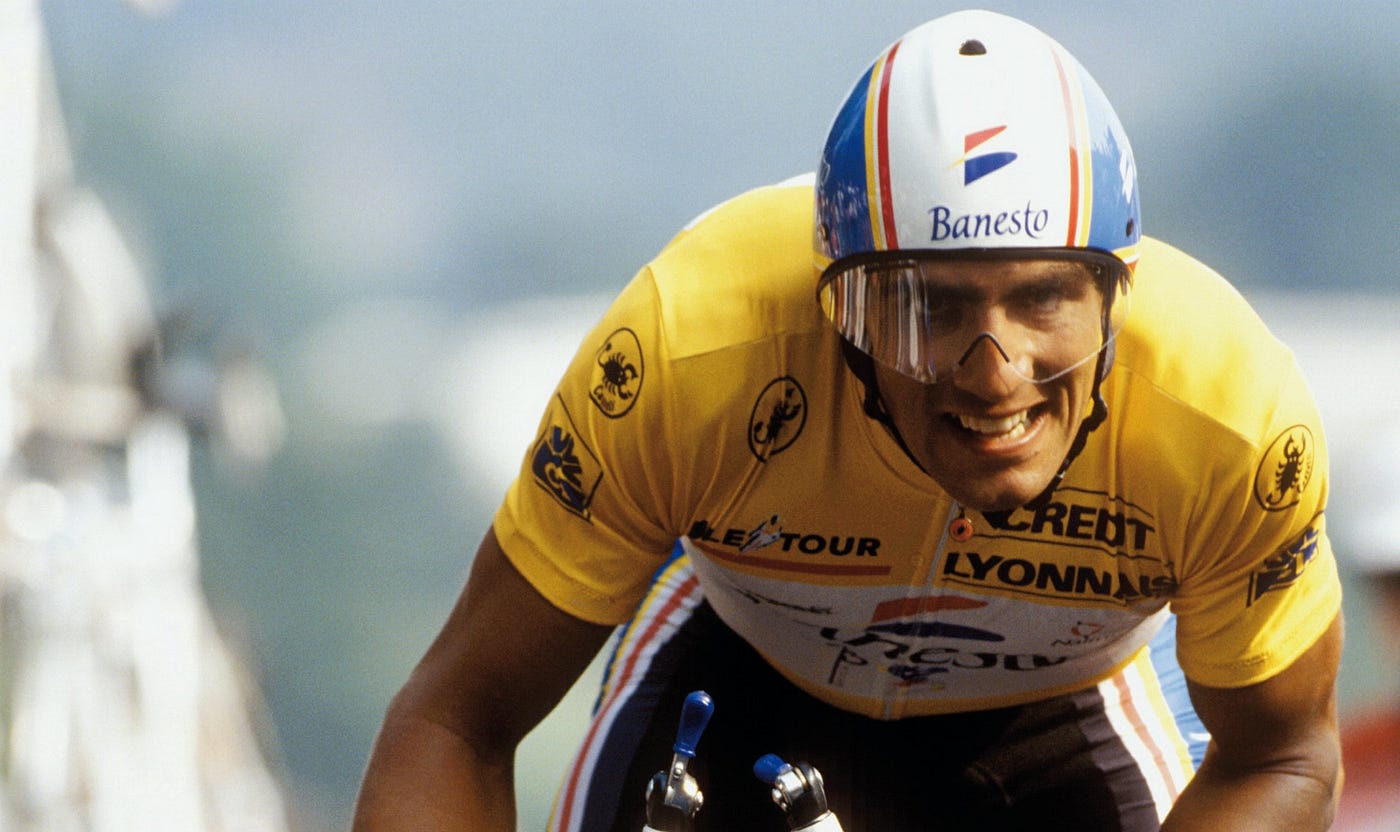 Miguel Indurain during a Tour de France time trial