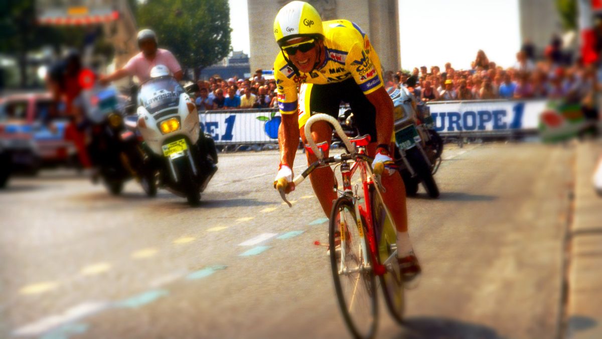 Greg LeMond in a Tour de France racing pose