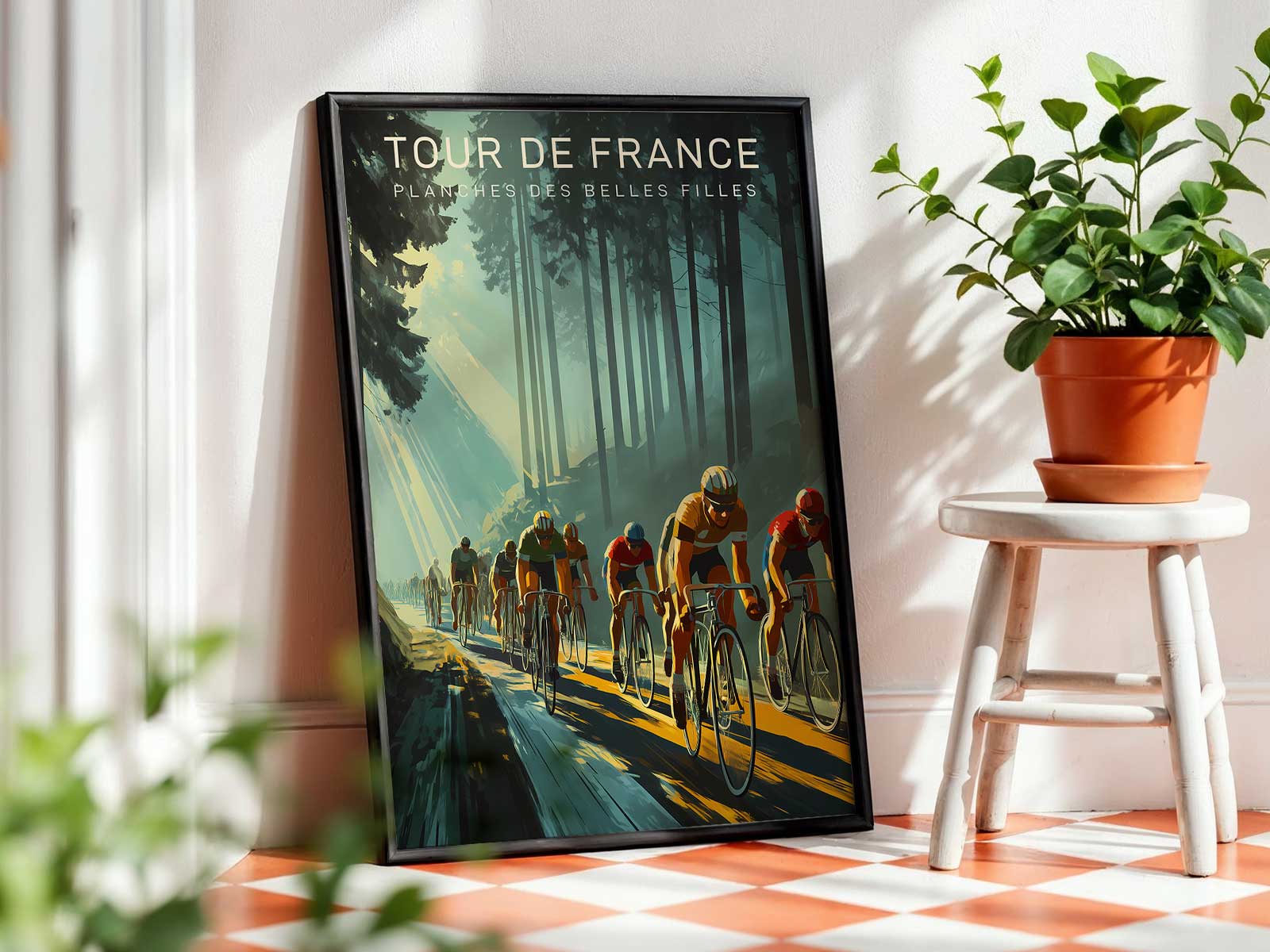 Aerial composition showing the ascent line cutting through landscape, creating a clear leading line toward the summit