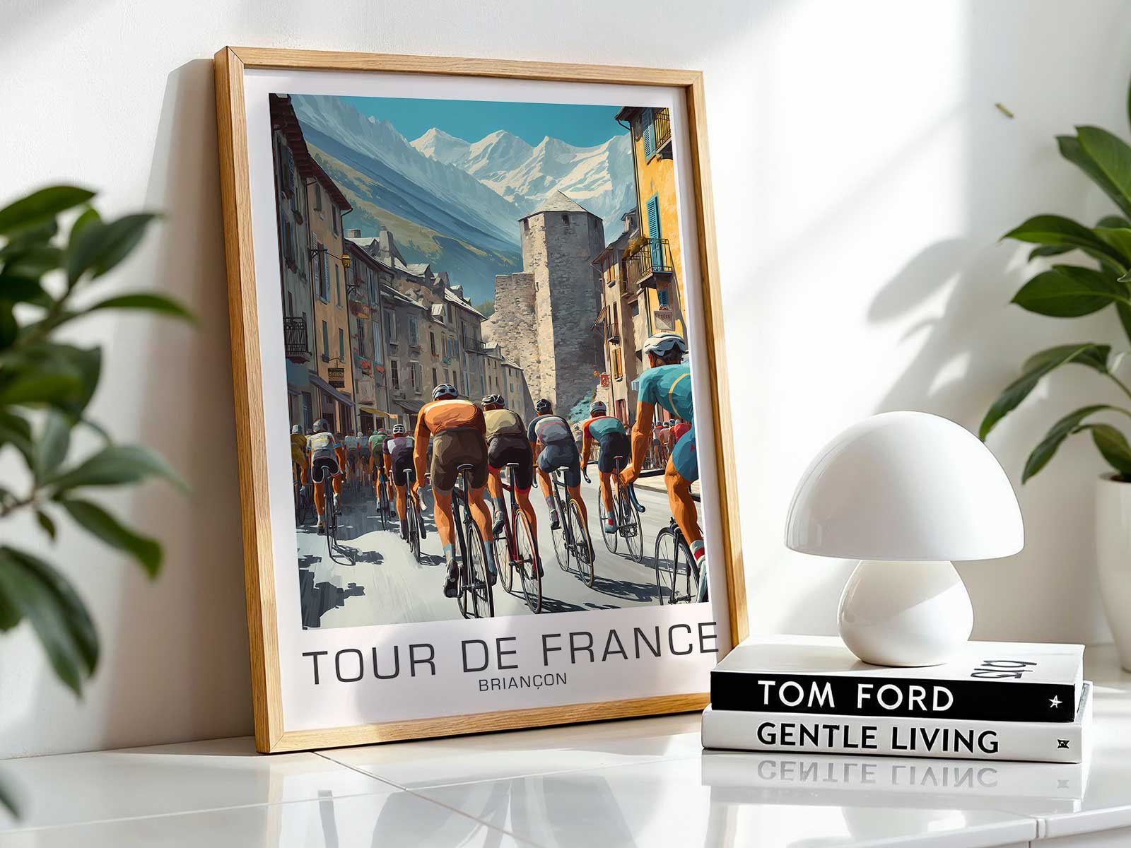 Framed collector print showing a vintage Tour composition paired with subtle museum-style matting