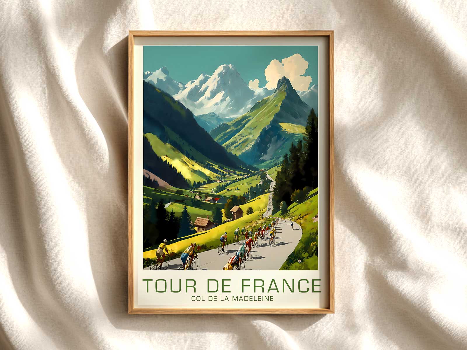 Watercolor view of Col de la Madeleine summit with soft washes suggesting distance and light