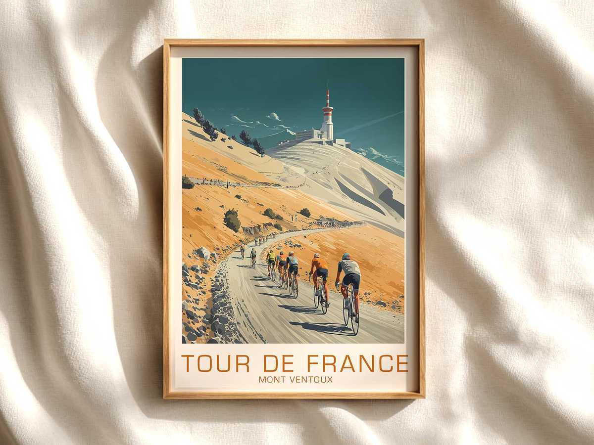 Summit View — Phillips Bikes Vintage Ventoux Poster cycling poster displayed as elegant bike racing wall art
