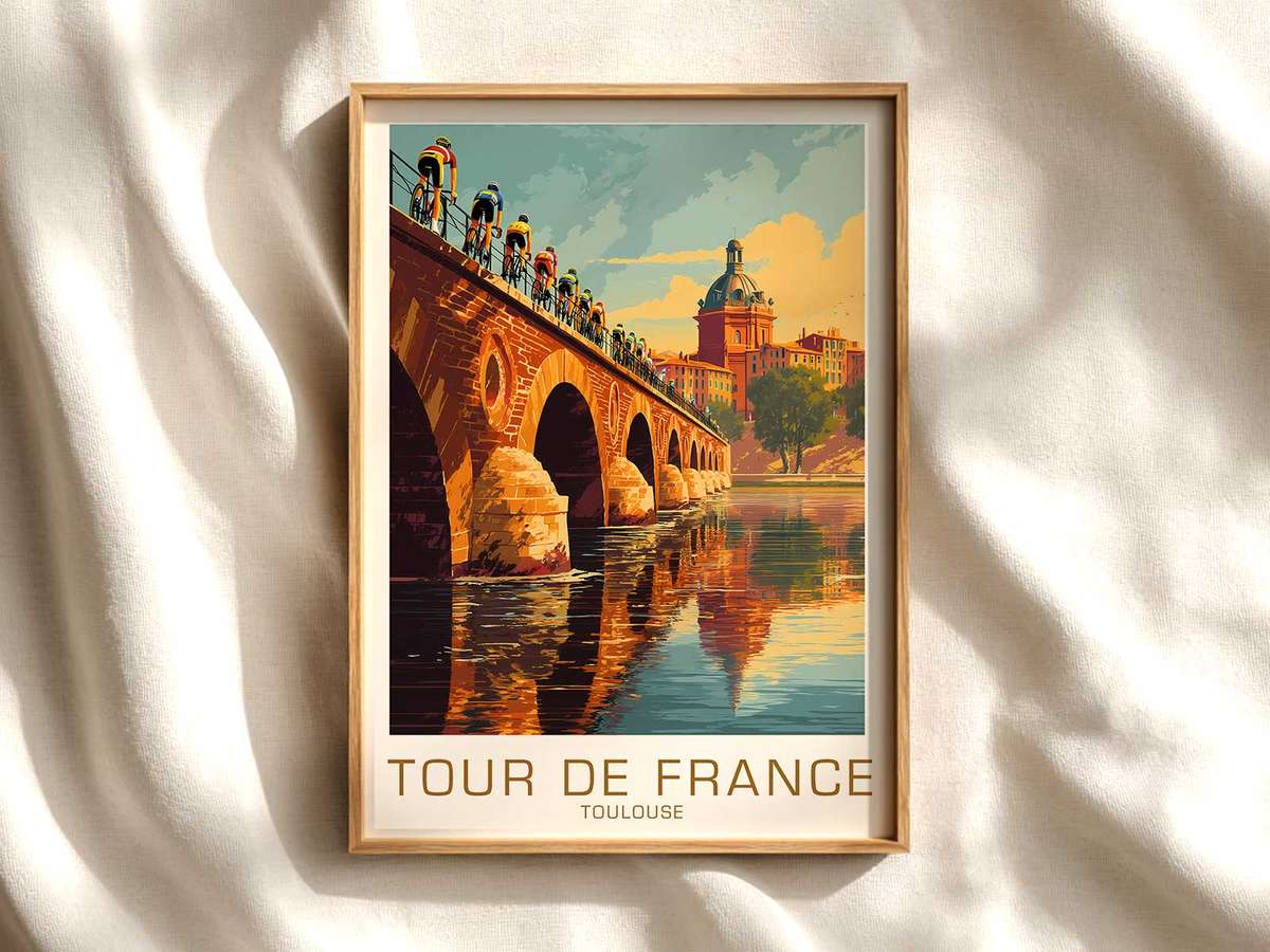 Toulouse Race Bike Silhouette Poster cycling poster displayed as elegant bike racing wall art