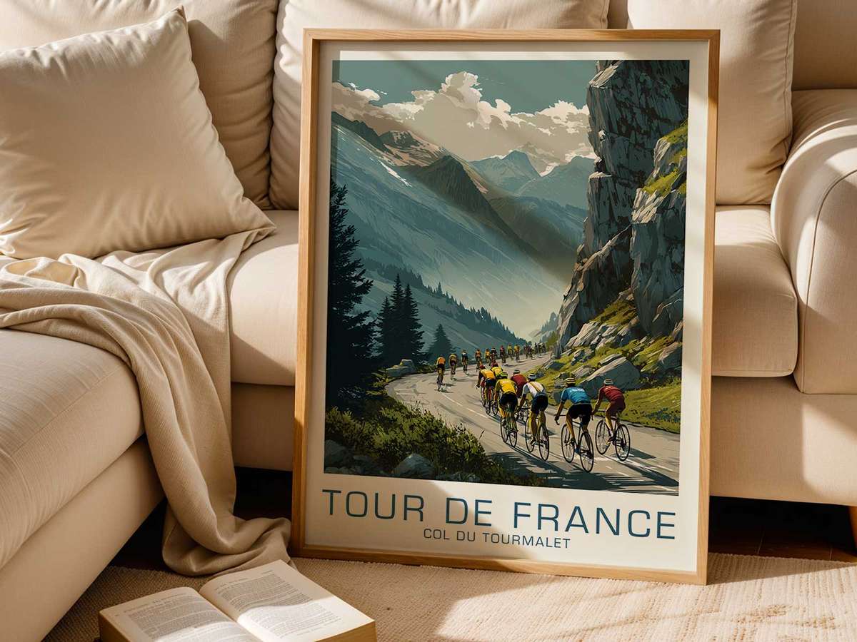 A display of Eddy Merckx trophies, jerseys and framed race memorabilia