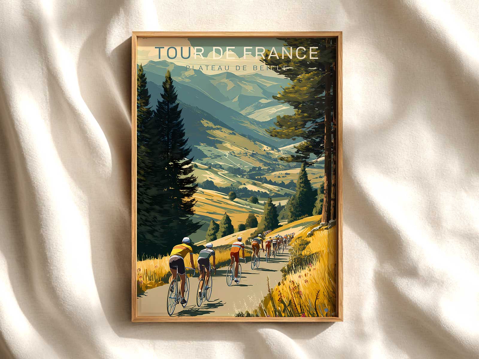Framed vintage Nice poster displayed in a living room, showing decorative impact on contemporary interiors
