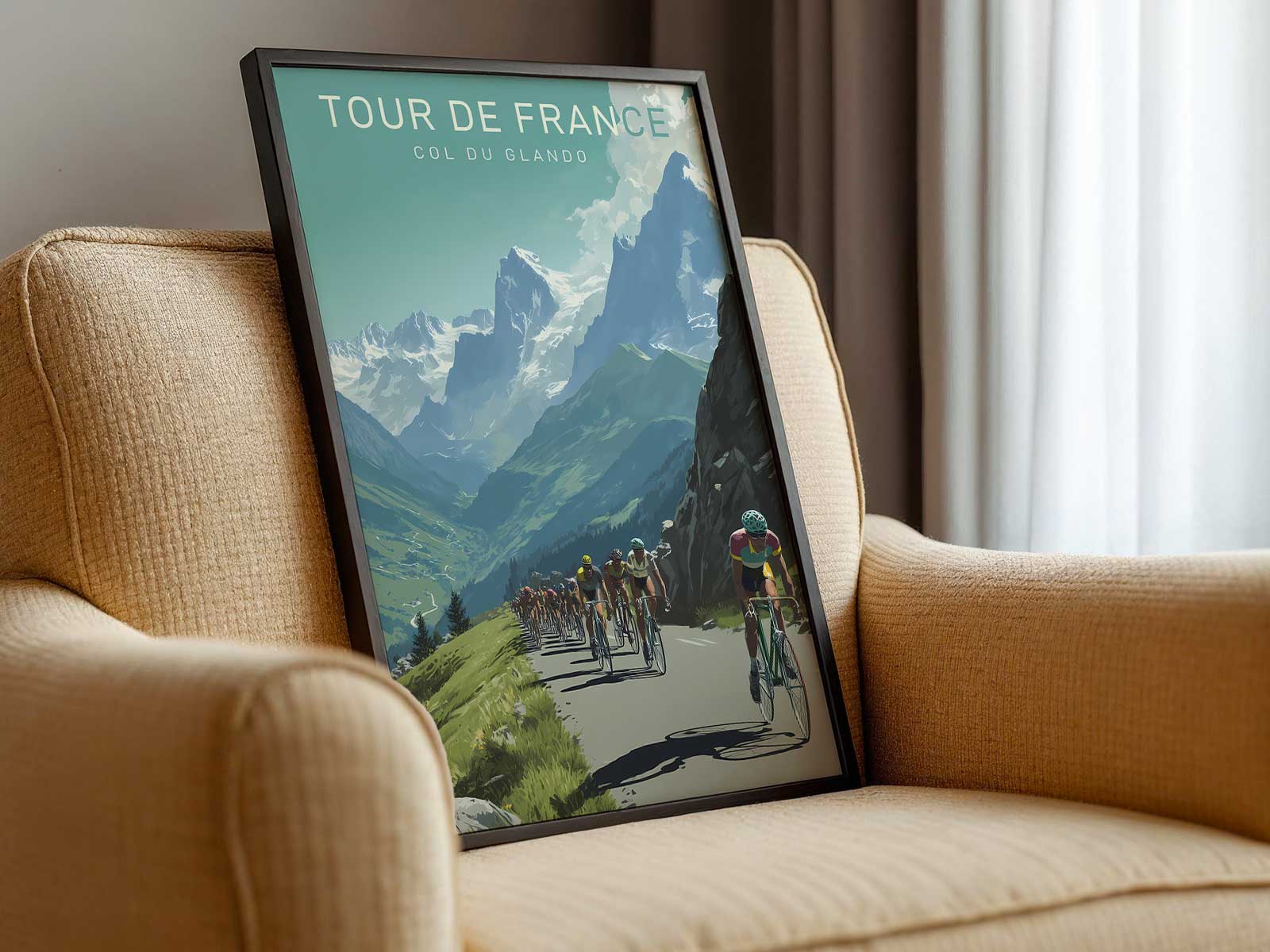 Cyclist climbing a steep hairpin on the Col du Glandon, hunched over the handlebars with focused expression