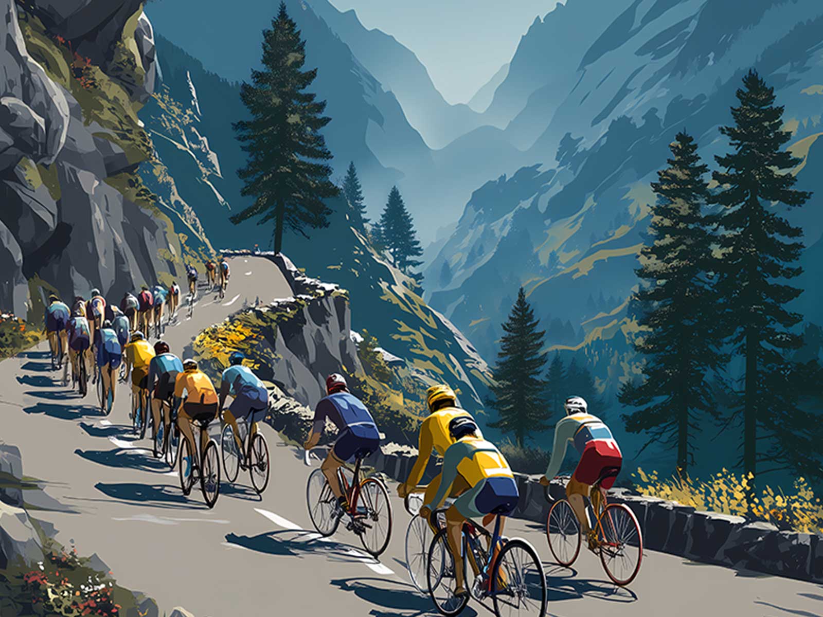 Composite comparison of flat, rolling and mountain stage profiles with Col du Tourmalet marked as the decisive climb