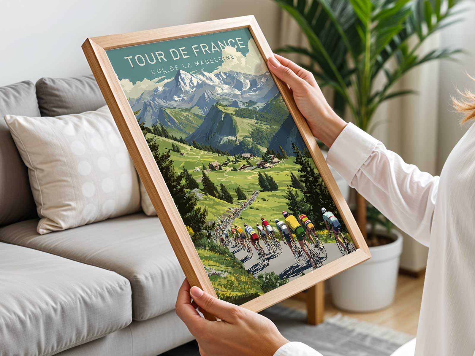 Loose watercolor silhouettes of spectators along the mountain pass capturing motion and collective memory