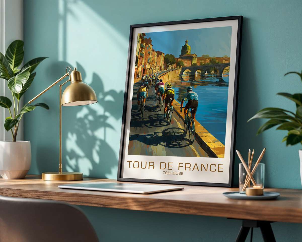 Tour de France greatest stages wall art set for cycling fans and collectors